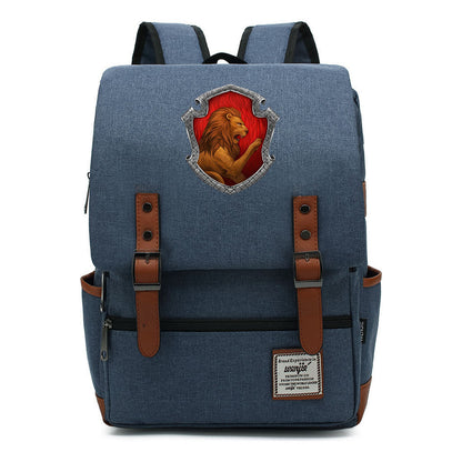 Academy Of Magic Print Teen School Bag Casual Belt Buckle Classic Backpack