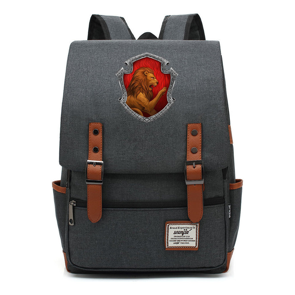 Academy Of Magic Print Teen School Bag Casual Belt Buckle Classic Backpack