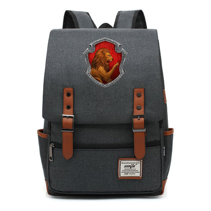 Academy Of Magic Print Teen School Bag Casual Belt Buckle Classic Backpack