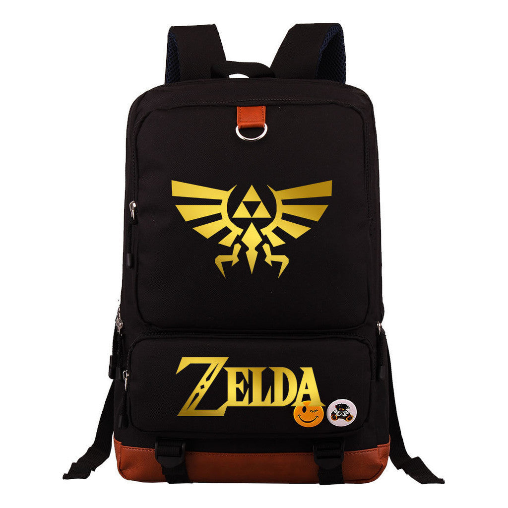 Golden The Legend Of Zelda Printed Schoolbags For Young Students, Large-capacity Travel Bags, Backpacks For Men And Women.