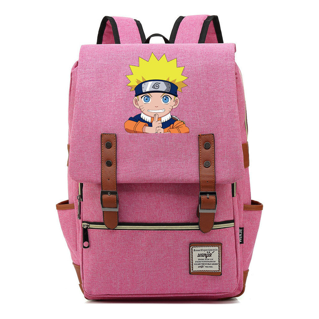 Naruto Printed Teenage Student Backpack For Men And Women, Casual Belt Buckle, Classic Backpack 38*27*12.5cm