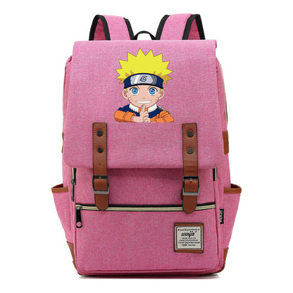 Naruto Printed Teenage Student Backpack For Men And Women, Casual Belt Buckle, Classic Backpack 38*27*12.5cm