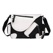 Printed Teenage Student Backpack, Canvas Shoulder Bag, Casual Diagonal Backpack