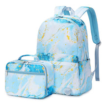 Rainbow Gradient Teenage Student Girls School Bag Lunch Bag Three Piece Set Backpack Set