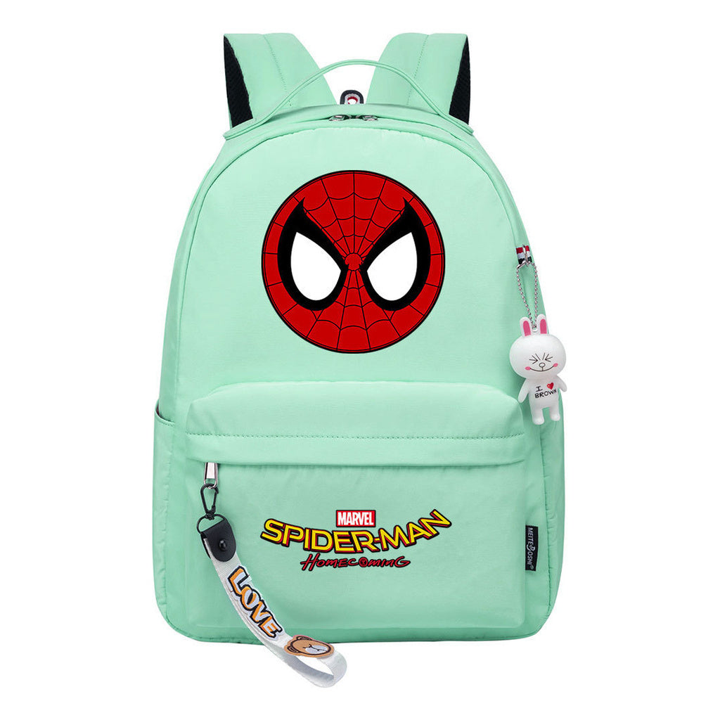 Superhero printed student backpack for boys and girls, casual travel bag with backpacks
