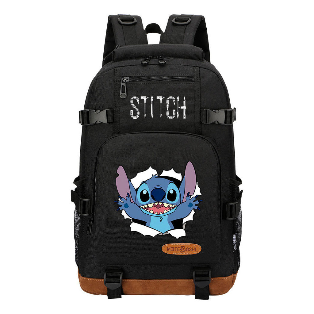 Interstellar Baby Stitch Printed Youth Student Backpack Boys and Girls Backpack