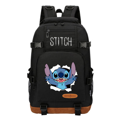 Interstellar Baby Stitch Printed Youth Student Backpack Boys and Girls Backpack