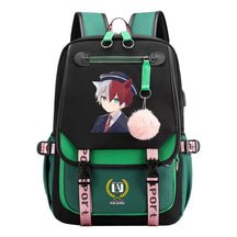 My Heroes Academy Usb Youth Student Backpack For Boys And Girls, Casual Woven Strap Flip Back Backpack