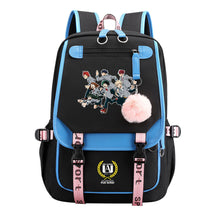 Comics My Heroes Academy Usb Student Backpack Casual Ribbon Flip Backpack