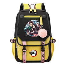 Comic Cartoon Fashion Usb Student Backpack Casual Woven Flap Backpack