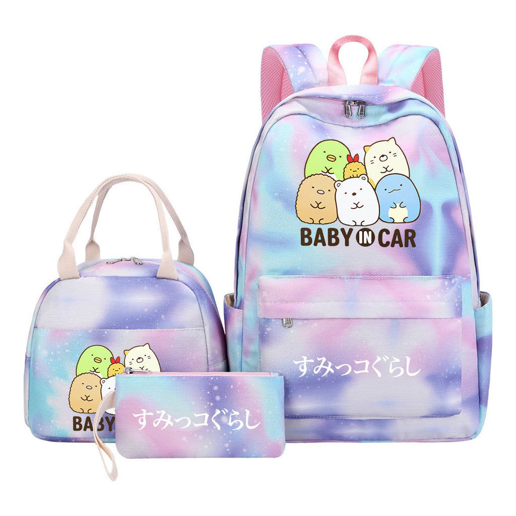 Corner Biology Student School Bag Lunch Bag Three Piece Set Backpack Set