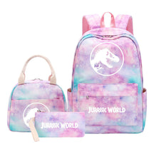 Jurassic Park Dinosaur Student School Bag Lunch Bag Three Piece Set Backpack Set
