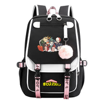 My Heroes Academy Usb Student Backpack, Casual Woven Strap Flip Back Backpack