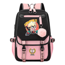 My Heroes Academy Usb Student Backpack, Casual Woven Strap Flip Back Backpack