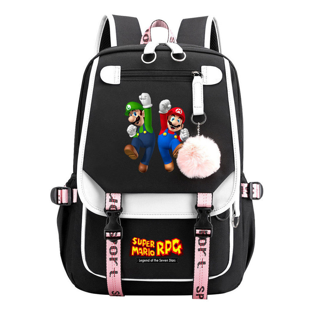 Printed Usb Youth Student Backpack For Men And Women With Casual Woven Strap Flap Backpack