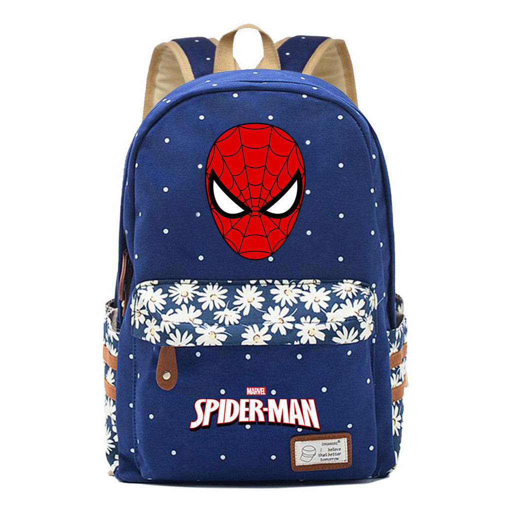Superhero Printed Student Backpack Men And Women's Leisure Travel Backpack