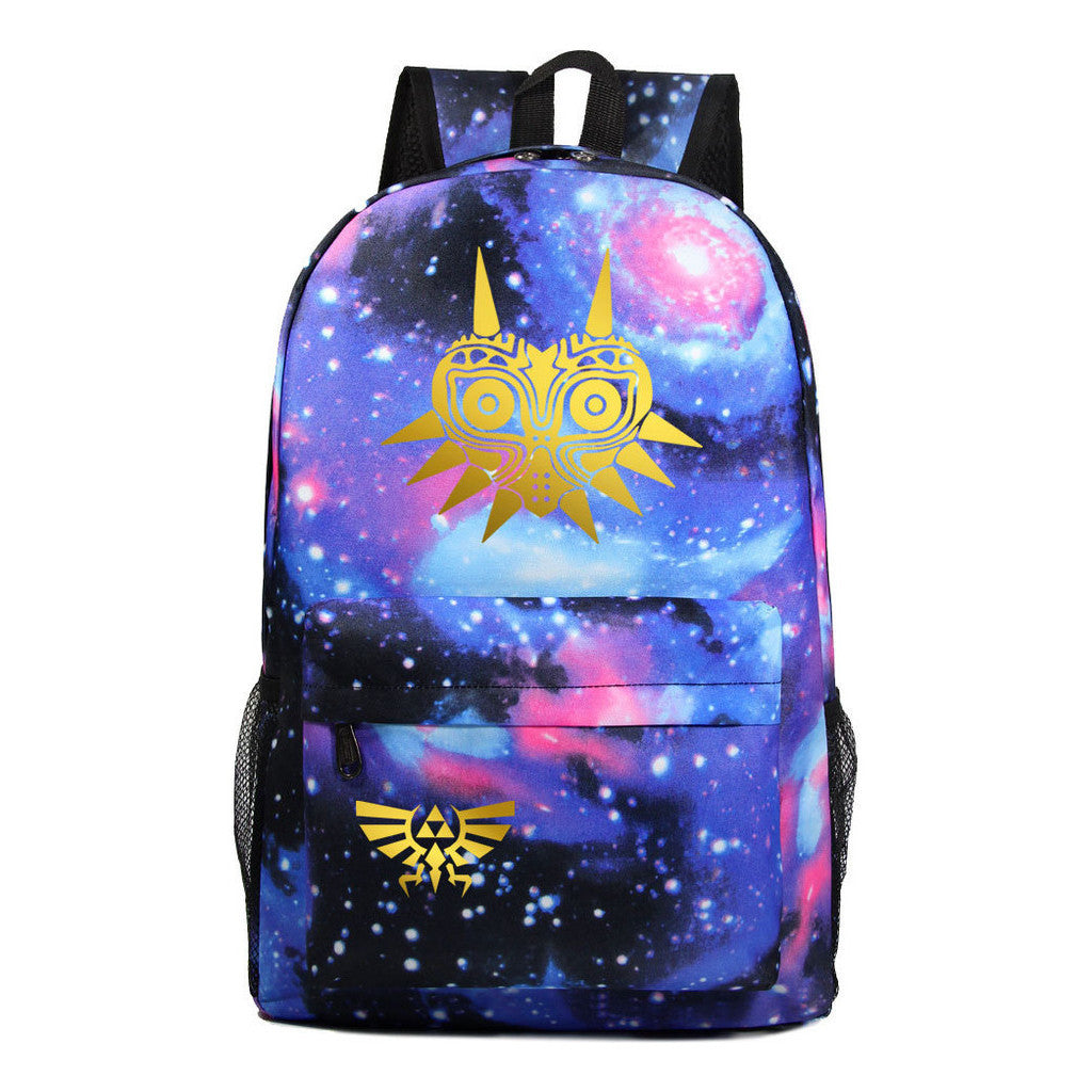 Golden Printed Student Backpack Casual Backpack