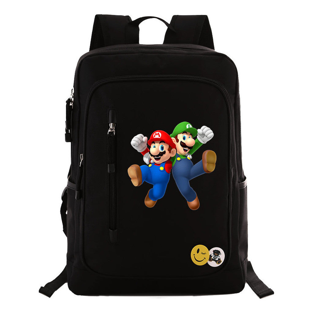 Game Super Mario Print Youth Student School Bag Leisure Travel Backpack