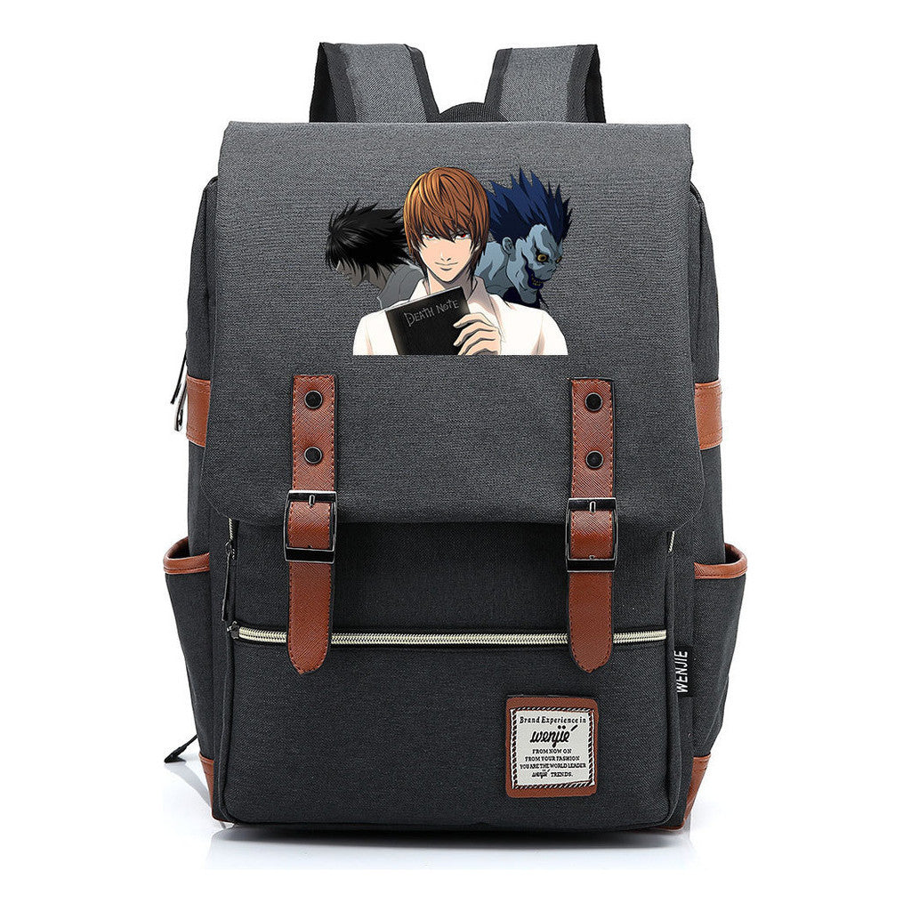 Manga Death Note Youth Student School Bag Men's And Women's Leisure Belt Buckle Backpack