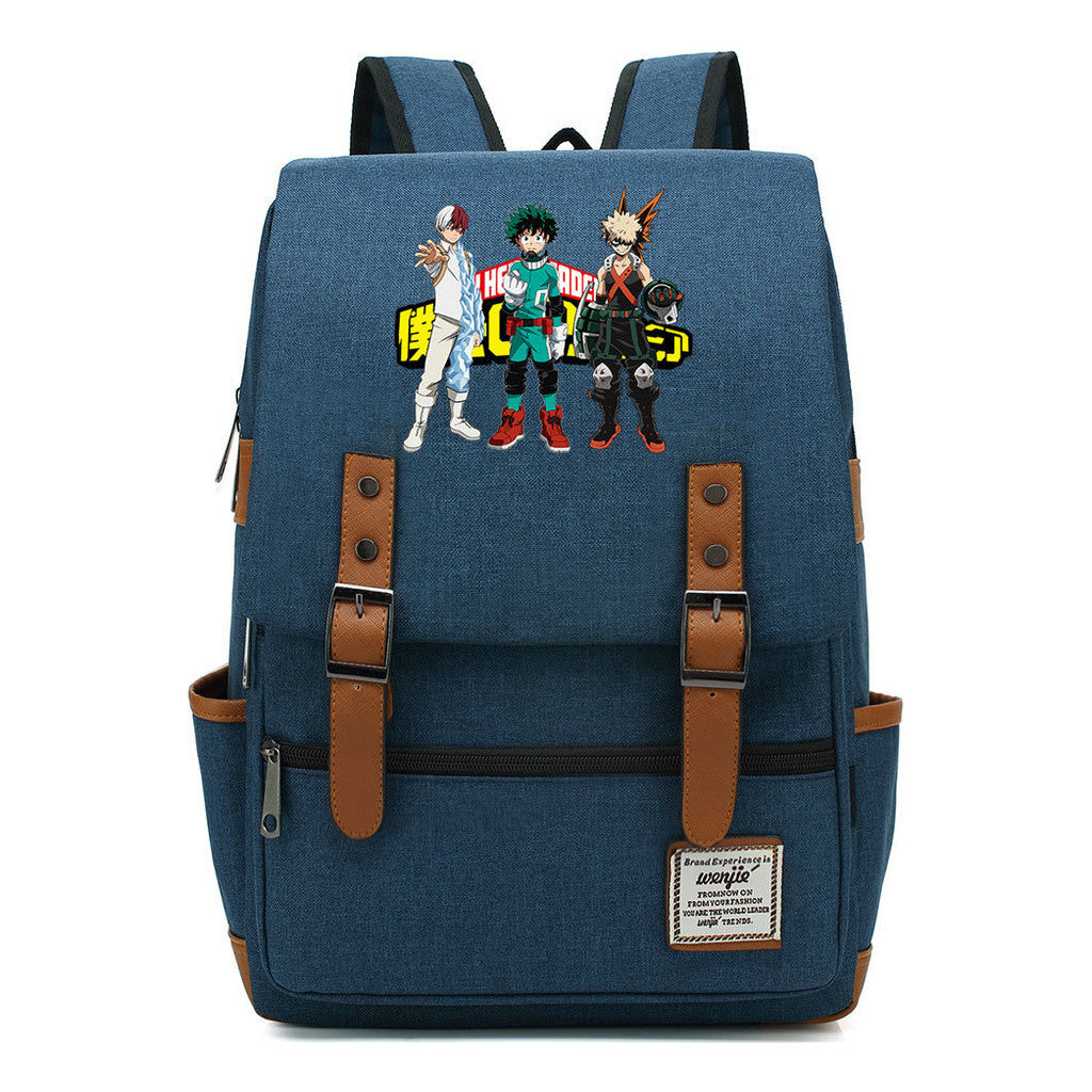 Animation My Hero College Prints Schoolbags For Young Students And Classic Backpacks With Belt Buckles For Men And Women.