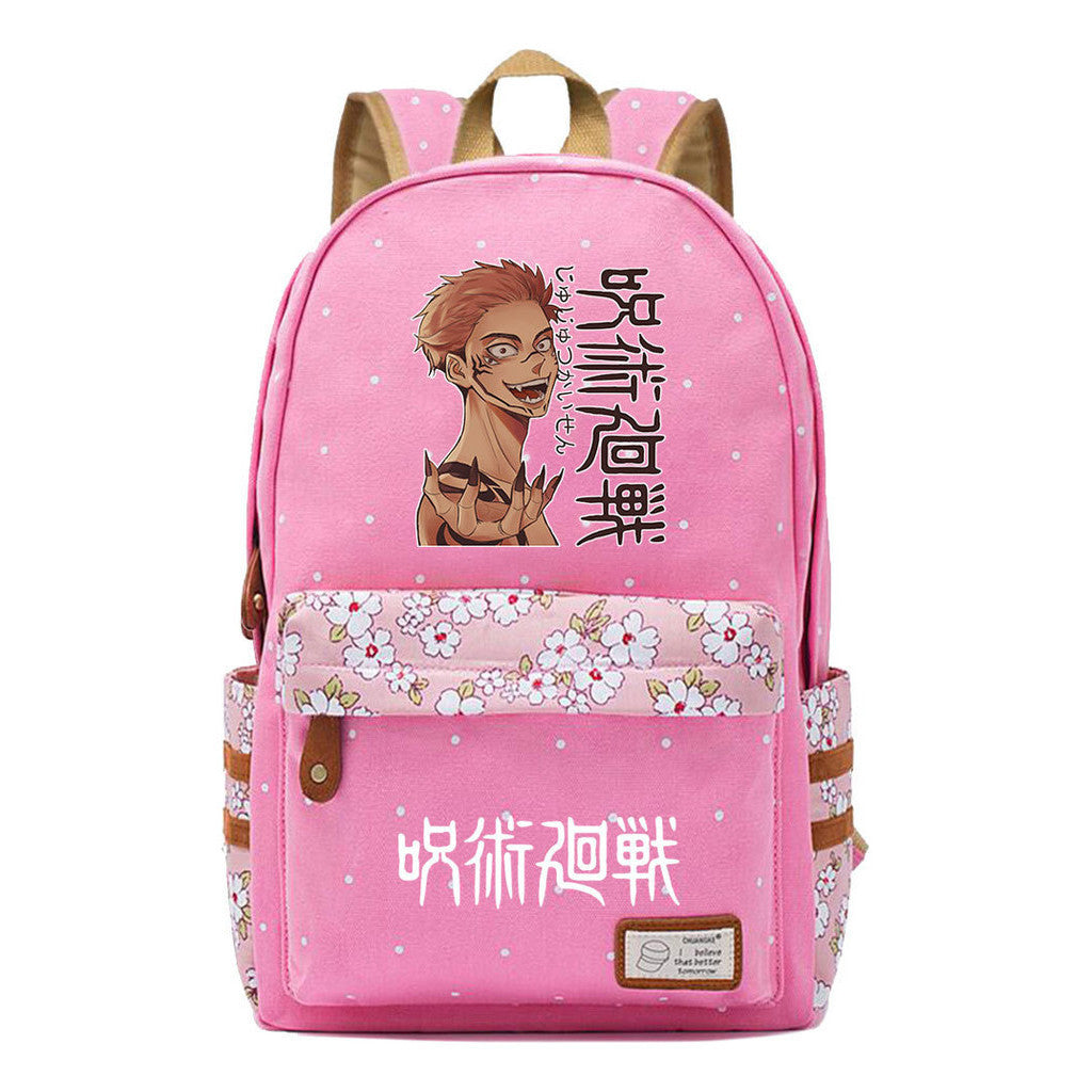 Cartoon Teenage Girl Student Backpack For Men And Women Casual Canvas Backpack
