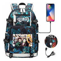 Cartoon Printed Usb Large Capacity Backpack For Men And Women's Leisure Travel Backpack