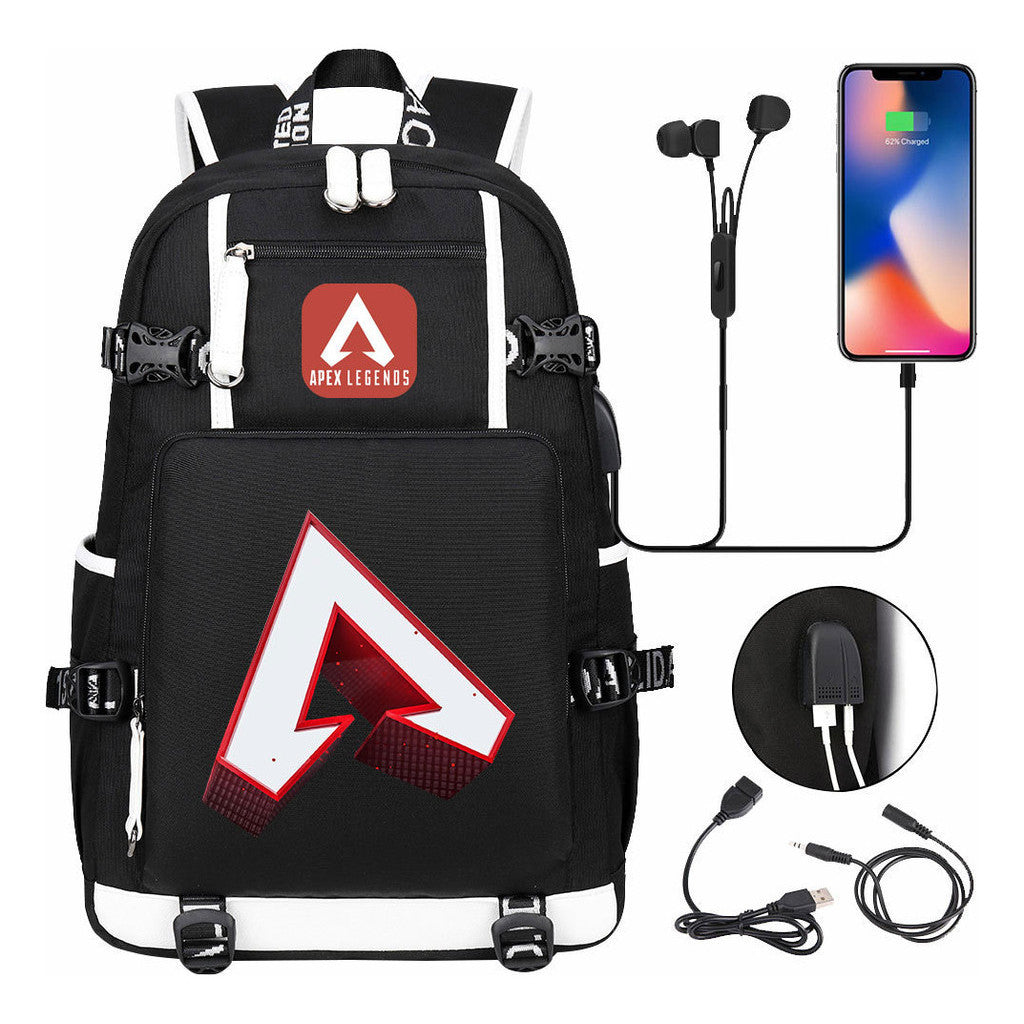 Game Apex Hero Print Usb Large Capacity Youth Student School Bag Men's And Women's Leisure Travel Backpack