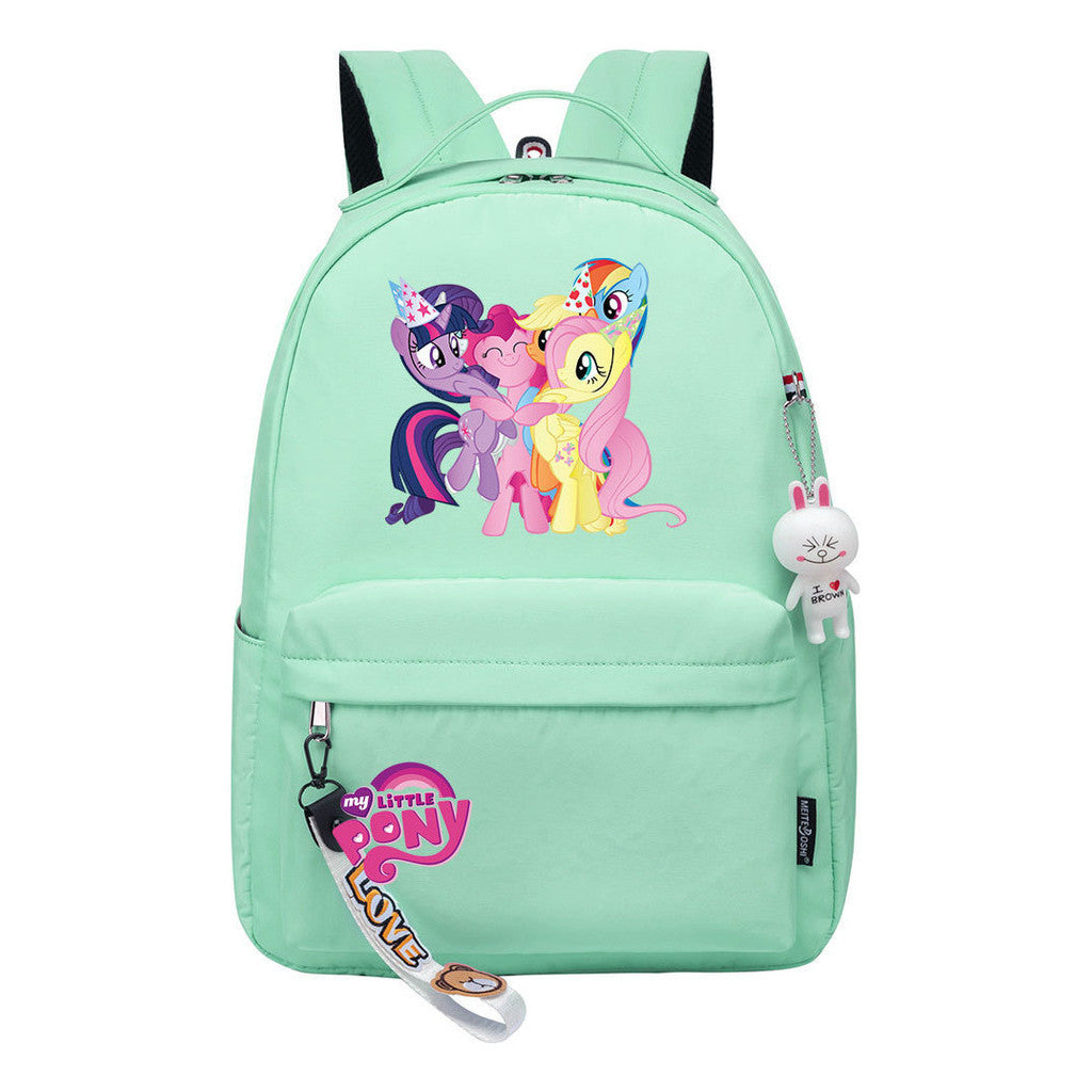 Cartoon Pony Unicorn Printed Youth Student School Bag Men's And Women's Leisure Bag Women's Backpack
