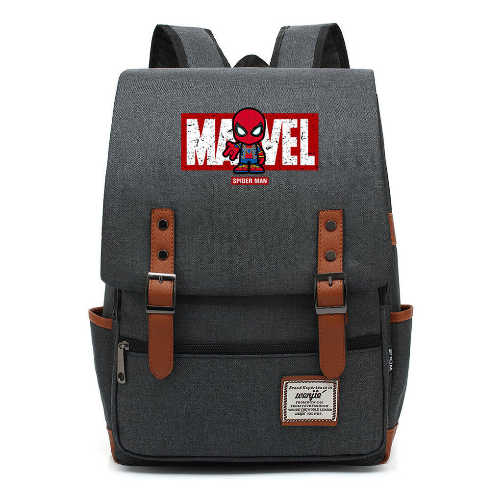 Superhero Printed Youth Student Backpack For Men And Women's Casual Classic Backpack