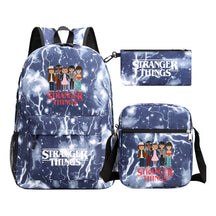 Strange Story Starry Sky Printed Youth Student Backpack 3-piece Set For Men And Women, Backpack Set