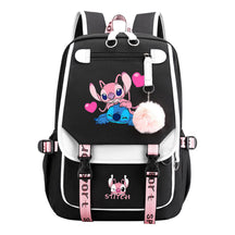 Interstellar Baby Stitch Usb Backpack For Boys And Girls Casual Woven Strap Flip Backpack