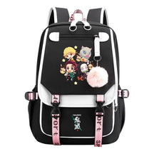 Cartoon Fashion Usb Student Backpack With Casual Woven Strap Flip Back Backpack