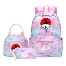 Naruto Teenage Student Girls School Bag Lunch Bag Three Piece Set Backpack Set