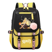 Cartoon Fashion Usb Youth School Bag For Boys And Girls Casual Ribbon Flip Backpack