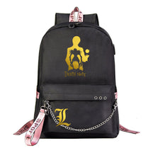 Golden Death Note Usb Youth Student Backpack For Boys And Girls Leisure Travel Backpack