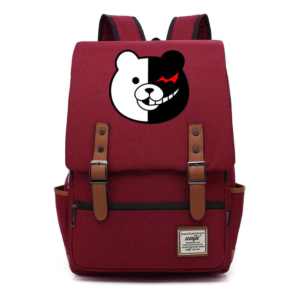 Printed Teenage Student Backpack For Men And Women With Casual Belt Buckle Classic Backpack
