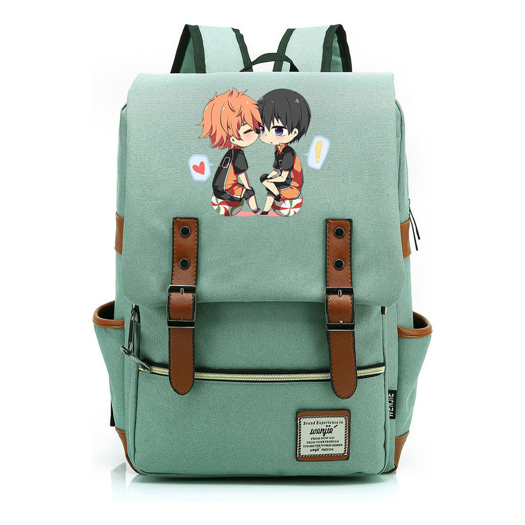 Volleyball Youth Printed Student School Bag Casual Belt Buckle Classic Backpack