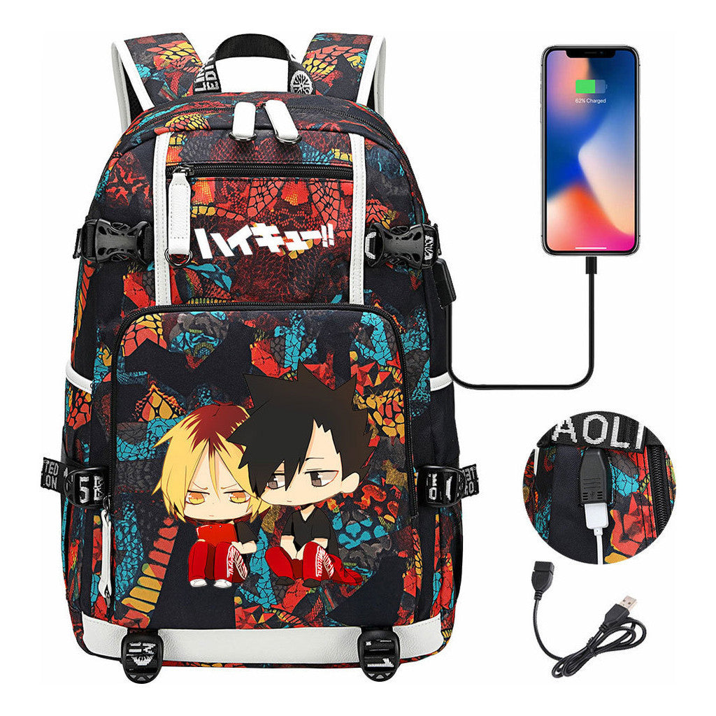 Volleyball Youth Usb Large Capacity Youth Student School Bag Men's And Women's Leisure Travel Backpack