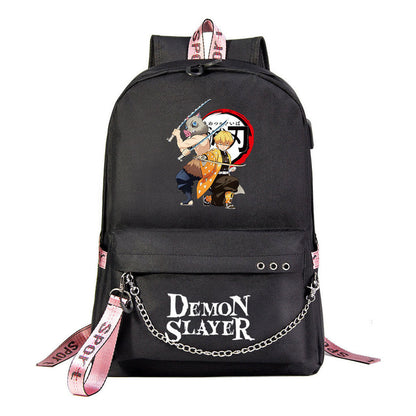 Cartoon Ribbon Youth Student School Bag Men's And Women's Leisure Travel Backpack