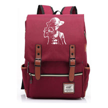 Anime Pirate King Luffy Printed Youth Student School Bag Casual Belt Buckle Classic Backpack