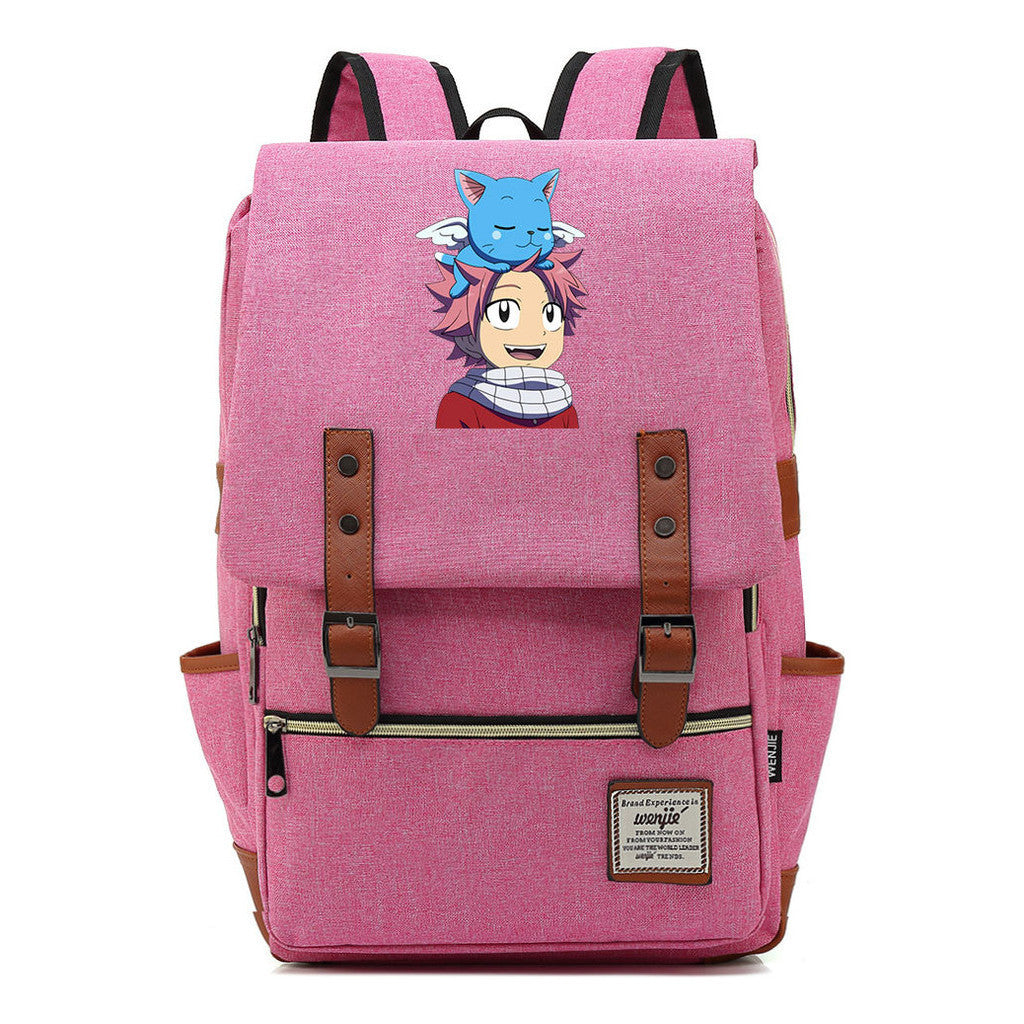 Printed Schoolbag Leisure Belt Buckle Classic Backpack For Young Students