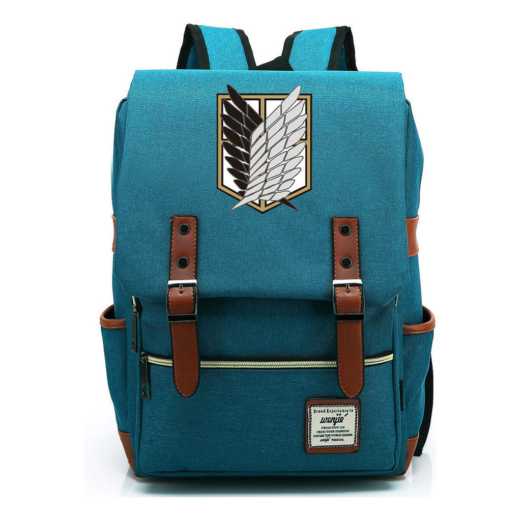 The Giant Of Manga Attack Printed Teenage Student Backpack For Men And Women With Casual Belt Buckle Classic Backpack 38*27*12.5cm