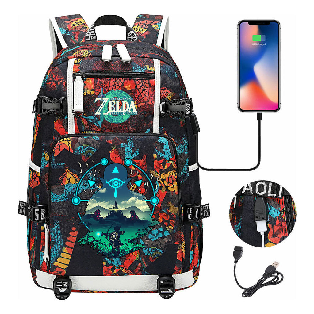 Printed Youth Student School Bag Large Capacity Leisure Travel Backpack