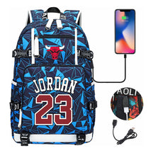 Sports Basketball Star Printed Usb Youth Student Backpack For Men And Women's Leisure Travel Backpack