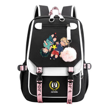 My Heroes Academy Usb Youth Student Backpack For Boys And Girls, Casual Woven Strap Flip Back Backpack