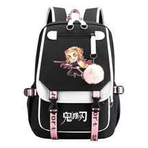 Comic Cartoon Fashion Usb Student Backpack Casual Woven Flap Backpack