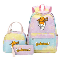 Egg Green Manga Student Girls School Bag Lunch Bag Three Piece Set Backpack Set