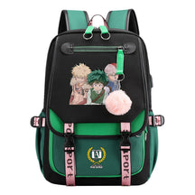 My Heroes Academy Usb Student Backpack, Casual Woven Strap Flip Back Backpack