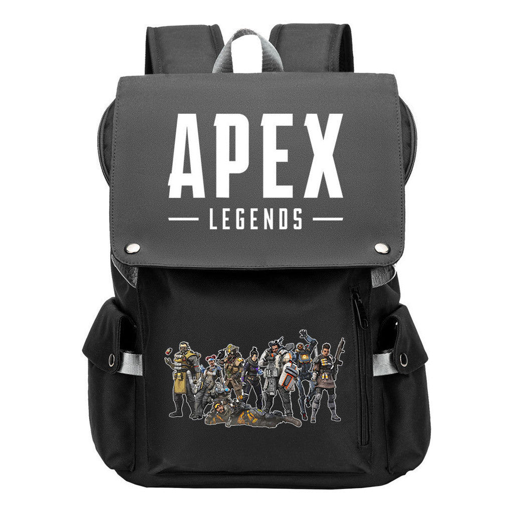 Apex Hero Print Usb Charging Cap Head Style Student School Bag Casual Backpack