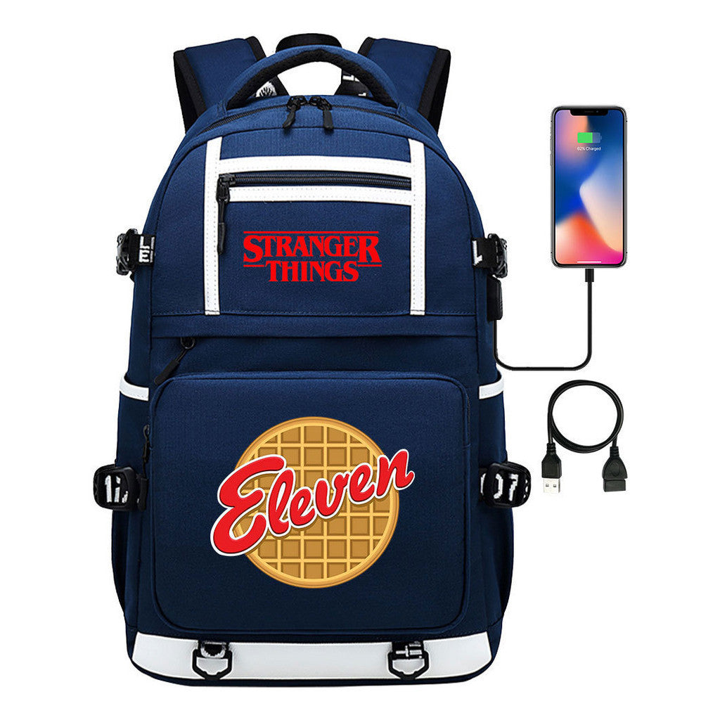 Printed Usb Youth Student Backpack For Men And Women's Leisure Travel Backpack